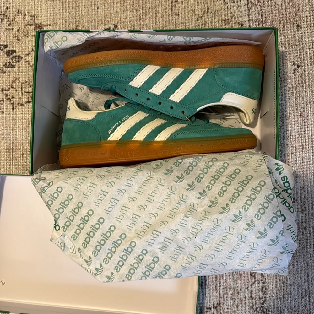 Adidas x Sporty & Rich Handball Spezial 8.5 teal / gum